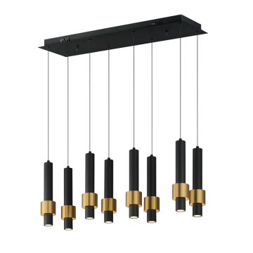 ET2 Reveal 8-Light LED Pendant - 3000K - 120V - Black / Gold