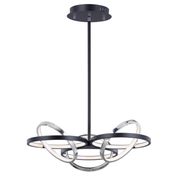 ET2 Gyro 3-Light LED Pendant - Round Canopy - 3000K - 5,500 Lumens - 120V - Black / Polished Chrome