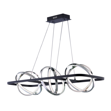 ET2 Gyro 3-Light LED Pendant - Rectangular Canopy - 3000K - 5,500 Lumens - 120V - Black / Polished Chrome