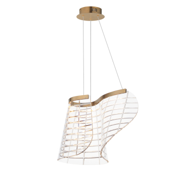 ET2 Tartan 1-Light LED Pendant - CCT Selectable - 120-277V - Brushed Champagne