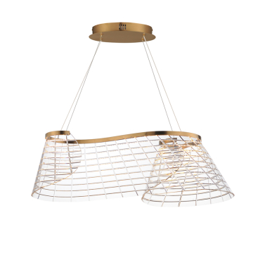ET2 Tartan 1-Light LED Linear Pendant - CCT Selectable - 120-277V - Brushed Champagne