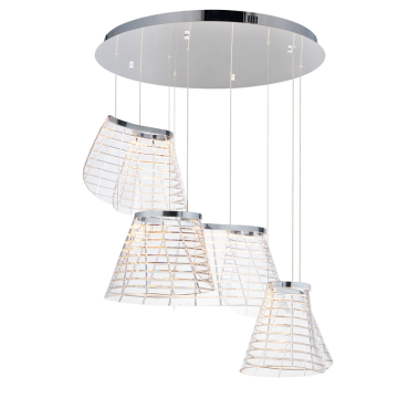 ET2 Tartan 3-Light LED Pendant - CCT Selectable - 120-277V - Polished Chrome