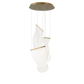 ET2 Rinkle 3-Light LED Pendant - Round Canopy - 3000K - 600 Lumens - 120V - French Gold