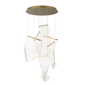ET2 Rinkle 6-Light LED Pendant - Round Canopy - 3000K - 1,000 Lumens - 120V - French Gold
