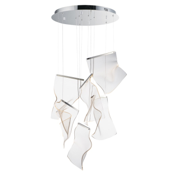 ET2 Rinkle 6-Light LED Pendant - Round Canopy - 3000K - 1,000 Lumens - 120V - Polished Chrome