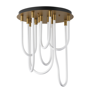 ET2 Soleil 7-Light LED Round Flush Mount - 3,300 Lumens - 3000K - 120-277V - Natural Aged Brass