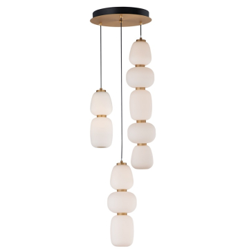 ET2 Soji LED Multi-Light Pendant - 3000K - 1,570 Lumens - 120V - Black / Gold