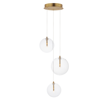 ET2 Global 3-Light LED Pendant - 3000K - 120-277V - Natural Aged Brass