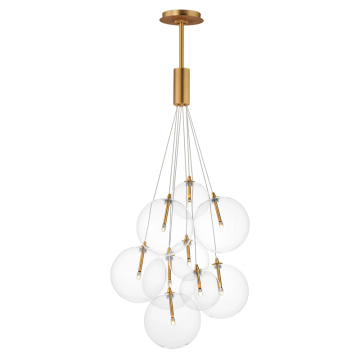 ET2 Burst 9-Light LED Pendant - 3000K - 120V - Gold / Clear