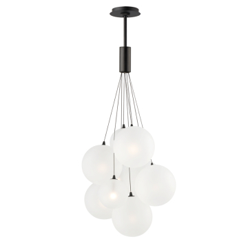 ET2 Burst 9-Light LED Pendant - 3000K - 120V - Black / Frost