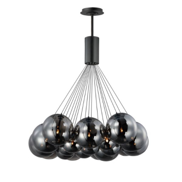 ET2 Burst 20-Light LED Pendant - Smoked Glass - 3000K - 120-277V - Black
