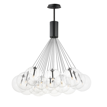 ET2 Burst 20-Light LED Pendant - 3000K - 120-277V - Black / Clear