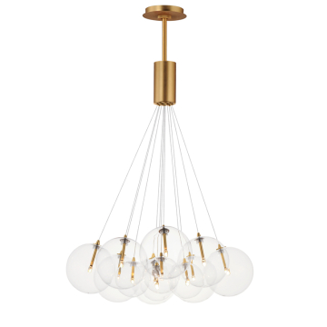 ET2 Burst 12-Light LED Pendant - 3000K - 120V - Gold / Clear