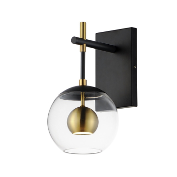 ET2 Nucleus LED Wall Sconce - 3000K - 560 Lumens - 120V - Black / Natural Aged Brass