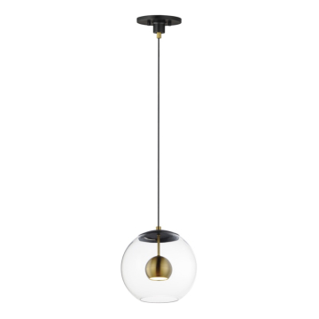 ET2 Nucleus 11" LED Pendant - 3000K - 840 Lumens - 120V - Black / Natural Aged Brass