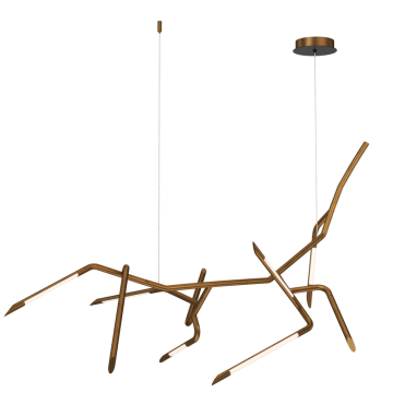 ET2 Scion 50" LED Chandelier - 800 Lumens - 4.5W - 3000K - 120-277V - Weathered Brass
