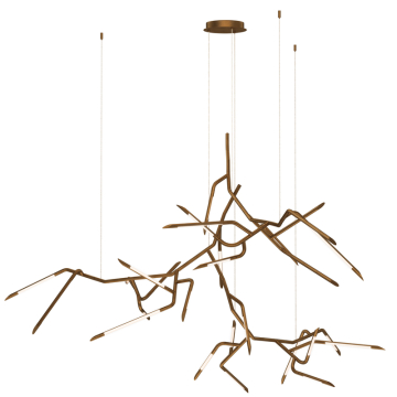 ET2 Scion 80" 3-Light LED Chandelier - 3,500 Lumens - 4.5W - 3000K - 120-277V - Weathered Brass