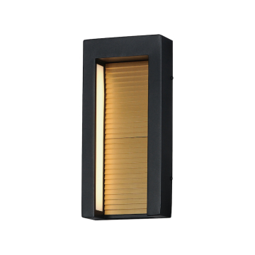 ET2 Alcove 14" LED Outdoor Wall Sconce - 3000K - 470 Lumens - 120V - Black / Gold