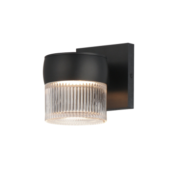 ET2 Modular 1-Light LED Outdoor Wall Sconce - 3000K - 120-277V - Black / Clear Glass