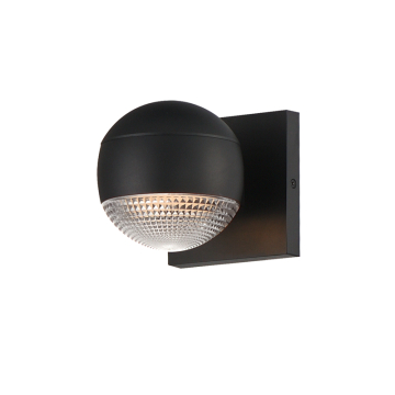 ET2 Modular 1-Light LED Outdoor Wall Sconce - 3000K - 120-277V - Black / Prismatic Glass