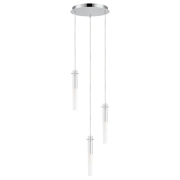 ET2 Pipette 12" 3-Light LED Pendant - 3000K - 950 Lumens - 120V - Polished Chrome
