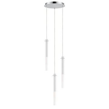 ET2 Pipette 18" 3-Light LED Pendant - 3000K - 950 Lumens - 120V - Polished Chrome