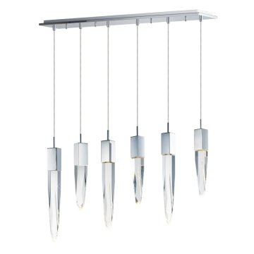 ET2 Quartz 5-Light LED Linear Pendant - 3000K - 2,856 Lumens - 120V - Polished Chrome