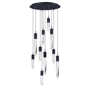 ET2 Quartz 9-Light LED Pendant - Round Canopy - 3000K - 4,760 Lumens - 120V - Black
