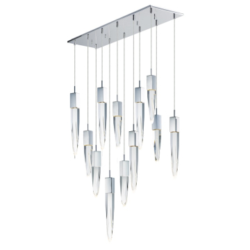 ET2 Quartz 12-Light LED Pendant - 3000K - 5,712 Lumens - 120V - Polished Chrome