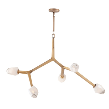 ET2 Blossom 5-Light LED Pendant - 3000K - 2,000 Lumens - 120V - Natural Aged Brass