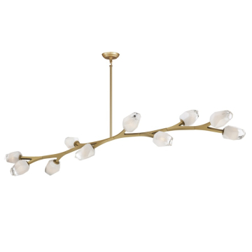 ET2 Blossom 10-Light LED Linear Pendant - 3000K - 4,000 Lumens - 120V - Natural Aged Brass