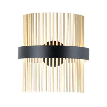ET2 Chimes Select Wall Sconce - 500 Lumens - 8.5W - CCT Selectable - 120-277V - Black / Satin Brass