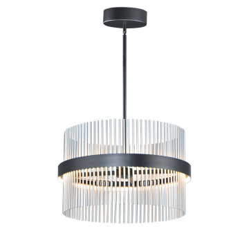 ET2 Chimes Select 24" Pendant - 1,600 Lumens - 26.5W - CCT Selectable - 120-277V - Black / Satin Nickel