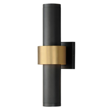 ET2 Reveal Large LED Outdoor Wall Sconce - 3000K - 120V - Black / Gold