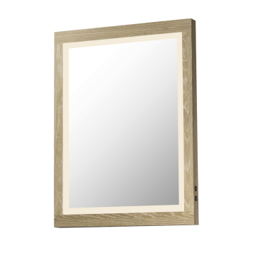 ET2 Sawyer 24"x 32" Oak Framed LED Mirror - 1,800 Lumens - 52W - CCT Selectable - 120V - Oak