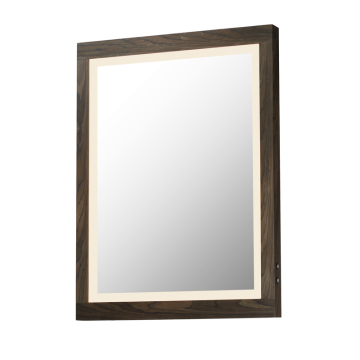 ET2 Sawyer 24"x 32" Walnut Framed LED Mirror - 1,800 Lumens - 52W - CCT Selectable - 120V - Walnut