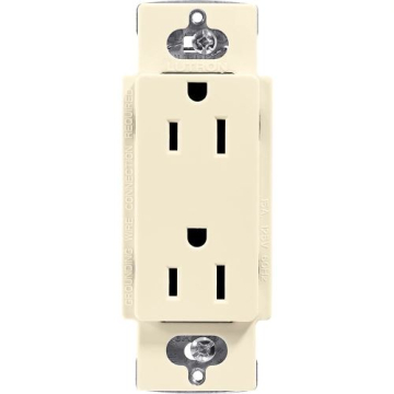 Lutron Claro 15A Duplex Receptacle - Almond