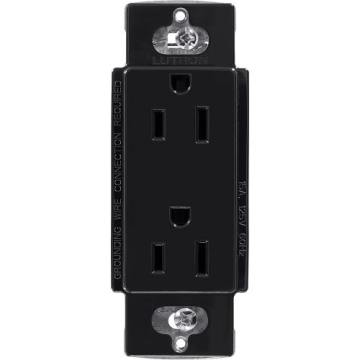 Lutron Claro 15A Duplex Receptacle - Black