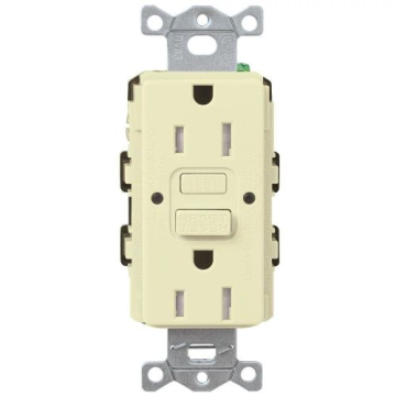 Lutron Claro 15A GFCI Receptacle - Tamper Resistant - Almond