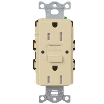 Lutron Claro 15A GFCI Receptacle - Tamper Resistant - Ivory