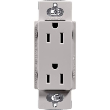 Lutron Claro 15A Duplex Receptacle - Gray