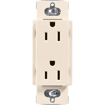 Lutron Claro 15A Duplex Receptacle - Light Almond