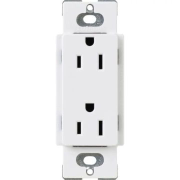 Lutron Claro 15A Duplex Receptacle - White