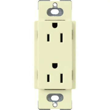 Lutron Claro 15A Tamper Resistant Receptacle - Almond