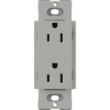 Lutron Claro 15A Tamper Resistant Receptacle - Gray