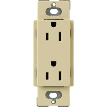 Lutron Claro 15A Tamper Resistant Receptacle - Ivory