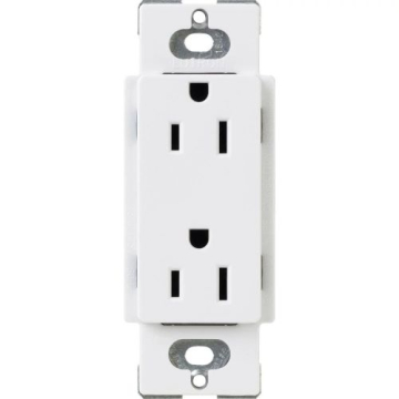Lutron Claro 15A Tamper Resistant Receptacle - White
