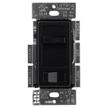 Lutron Skylark Contour LED+ Dimmer - Single Pole / 3-Way - Black