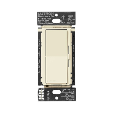 Lutron Diva LED+ Pro Max Dimmer Switch - Single Pole/Multi-Location - 250W LED/500W ELV/400VA MLV - Almond