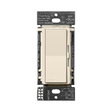 Lutron Diva LED+ Pro Max Dimmer Switch - Single Pole/Multi-Location - 250W LED/500W ELV/400VA MLV - Light Almond